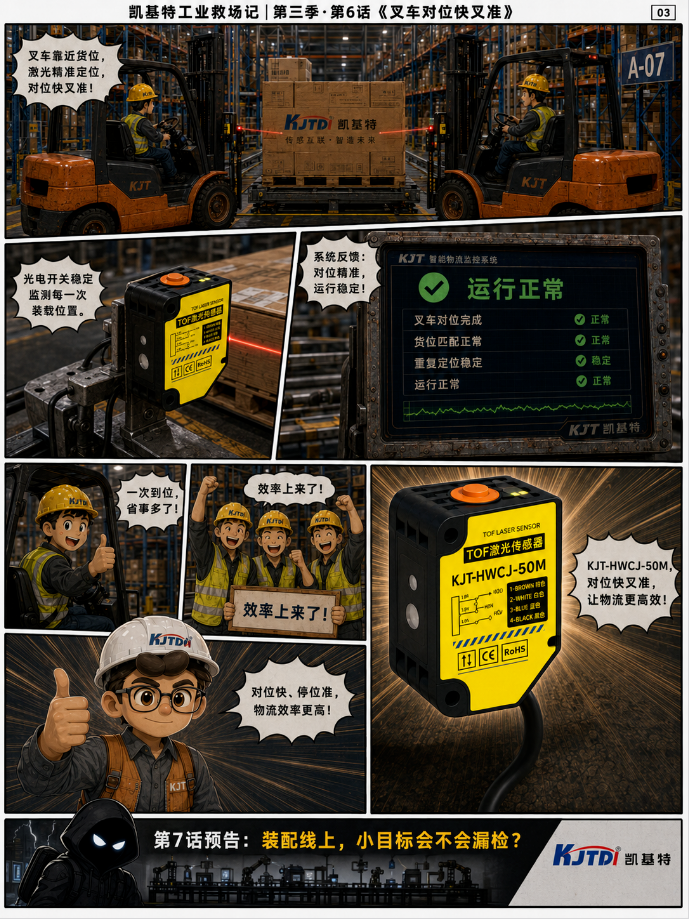 凯基特工业救场记|KJT-HWCJ-50M TOF光电开关 :强光、对位、缺料、雨雾,一个个稳住! 凯基特工业救场记|KJT-HWCJ-50M TOF光电开关 :强光、对位、缺料、雨雾,一个个稳住!