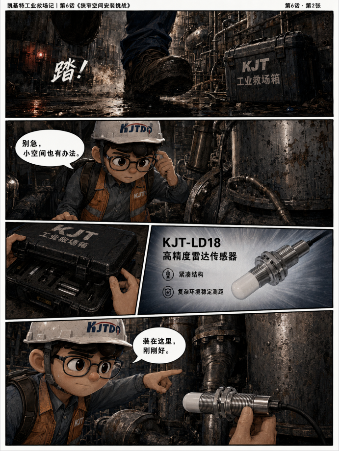 凯基特工业救场记|KJT-LD18 高精度雷达传感器,复杂工况里的稳定答案 凯基特工业救场记|KJT-LD18 高精度雷达传感器,复杂工况里的稳定答案