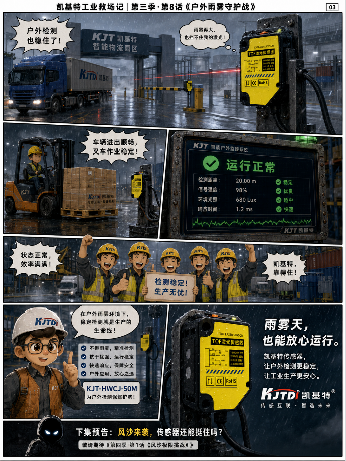 凯基特工业救场记|KJT-HWCJ-50M TOF光电开关 :强光、对位、缺料、雨雾,一个个稳住! 凯基特工业救场记|KJT-HWCJ-50M TOF光电开关 :强光、对位、缺料、雨雾,一个个稳住!