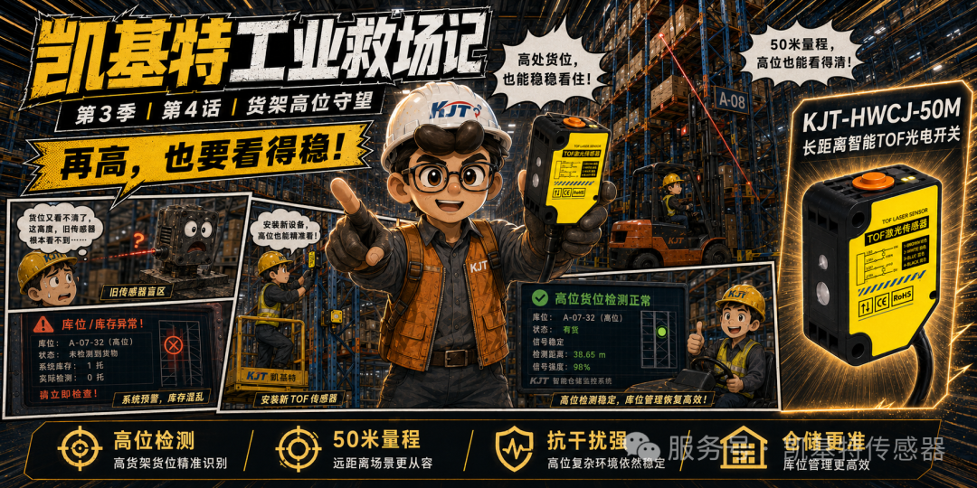 凯基特工业救场记|KJT-50M TOF激光光电传感器 凯基特工业救场记|KJT-50M TOF激光光电传感器