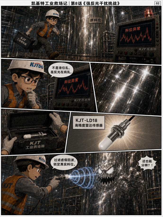 凯基特工业救场记|KJT-LD18 高精度雷达传感器,复杂工况里的稳定答案 凯基特工业救场记|KJT-LD18 高精度雷达传感器,复杂工况里的稳定答案
