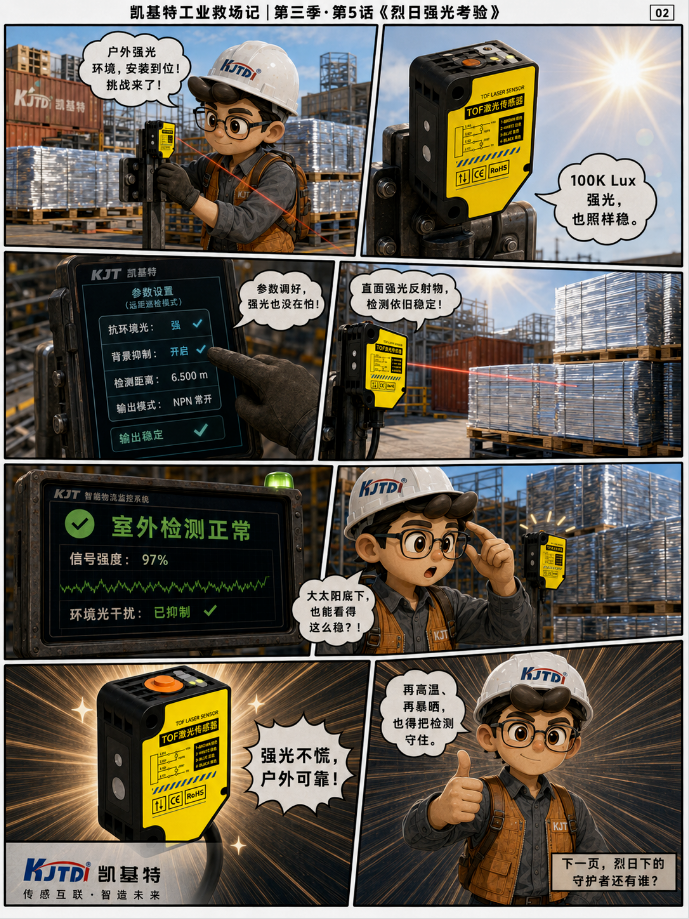 凯基特工业救场记|KJT-HWCJ-50M TOF光电开关 :强光、对位、缺料、雨雾,一个个稳住! 凯基特工业救场记|KJT-HWCJ-50M TOF光电开关 :强光、对位、缺料、雨雾,一个个稳住!