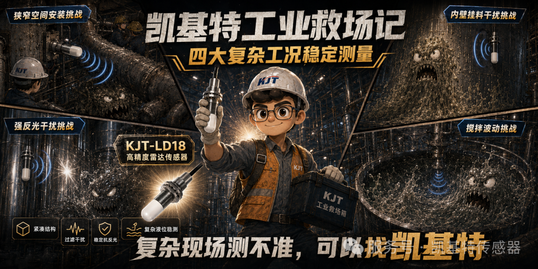 凯基特工业救场记|KJT-LD18 高精度雷达传感器,复杂工况里的稳定答案 凯基特工业救场记|KJT-LD18 高精度雷达传感器,复杂工况里的稳定答案