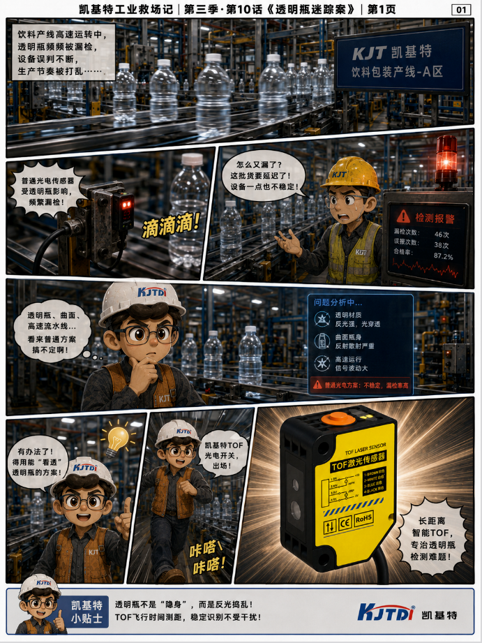 凯基特工业救场记·第三季收官|TOF 激光光电传感器:强光、对位、缺料、雨雾、多规格、透明瓶,一个都稳! 凯基特工业救场记·第三季收官|TOF 激光光电传感器:强光、对位、缺料、雨雾、多规格、透明瓶,一个都稳!