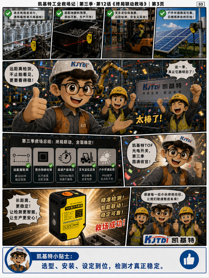 凯基特工业救场记·第三季收官|TOF 激光光电传感器:强光、对位、缺料、雨雾、多规格、透明瓶,一个都稳! 凯基特工业救场记·第三季收官|TOF 激光光电传感器:强光、对位、缺料、雨雾、多规格、透明瓶,一个都稳!