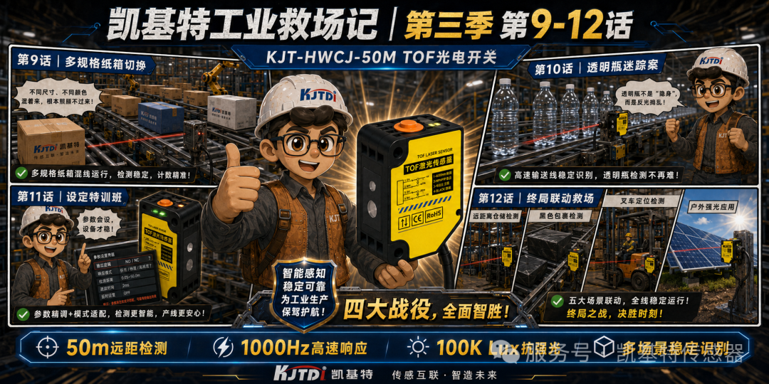 凯基特工业救场记·第三季收官|TOF 激光光电传感器:强光、对位、缺料、雨雾、多规格、透明瓶,一个都稳! 凯基特工业救场记·第三季收官|TOF 激光光电传感器:强光、对位、缺料、雨雾、多规格、透明瓶,一个都稳!