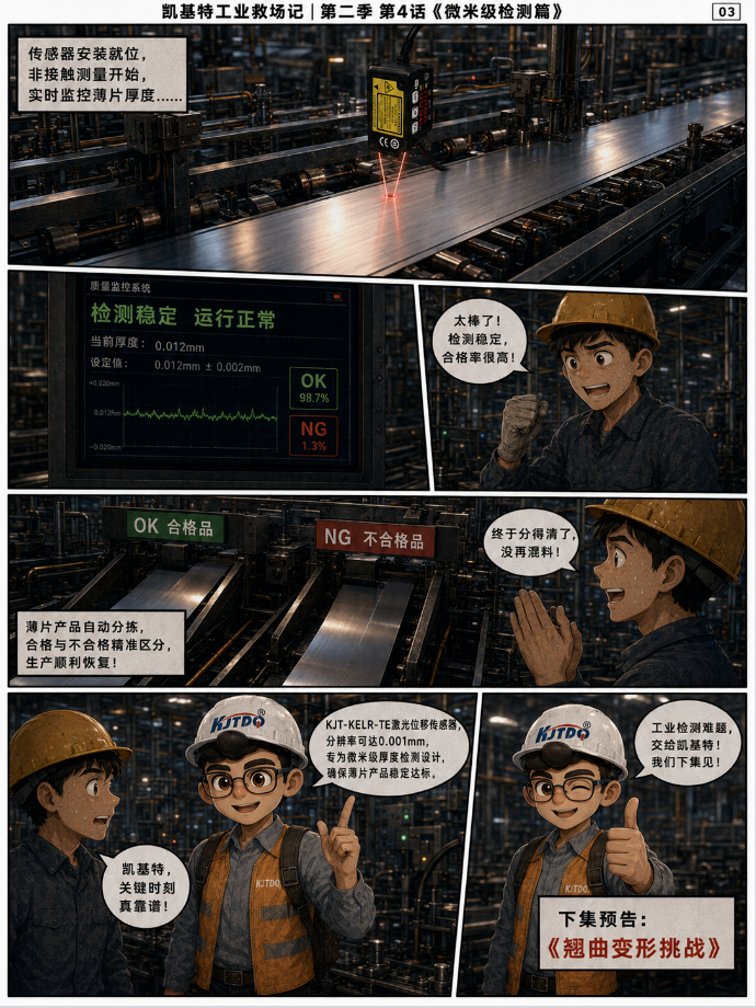 凯基特工业救场记|CMOS微型激光位移传感器:微米级检测!薄片厚度 × 翘曲变形 × 机械手对位 凯基特工业救场记|CMOS微型激光位移传感器:微米级检测!薄片厚度 × 翘曲变形 × 机械手对位